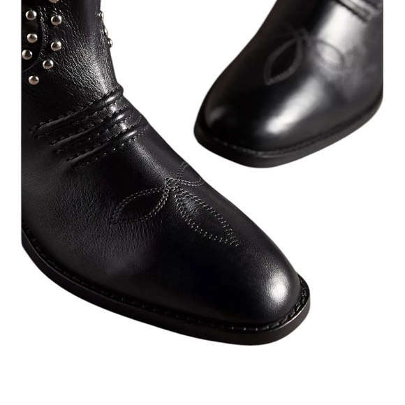 NIB BIBI LOU ANTHROPOLOGIE BRIAWA BOOTS WITH STUDS Size 39 Black - Picture 4 of 7